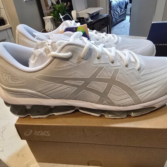 Asics Gel-Quantum 360 VII KNIT Sportstyle Running Shoe Trainer WHITE MENS 11 NEW - Picture 1 of 15